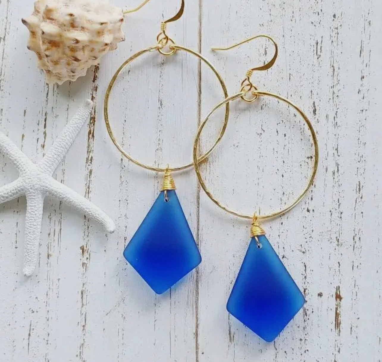 Sea Glass Hoop Earrings
