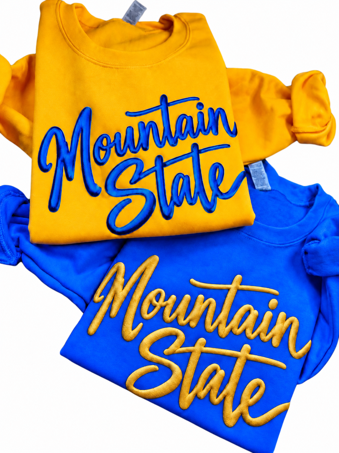 Mountain State Blue and Gold Tees